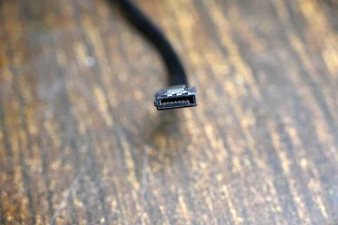 Close Up Of Computer Sata Hard Disk Cable Head Or Socket Stock Photos