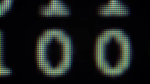 Close up on computer screen binary code on black background. 스톡 동영상 139635222