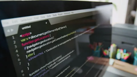 Close-up of Computer Screen Displaying Code Video stock 317634186
