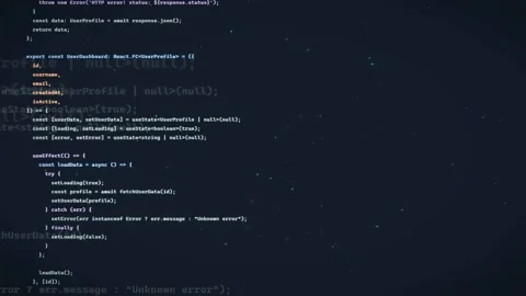 Close up of computer screen displaying complex software programming code for Stock Footage 336775306