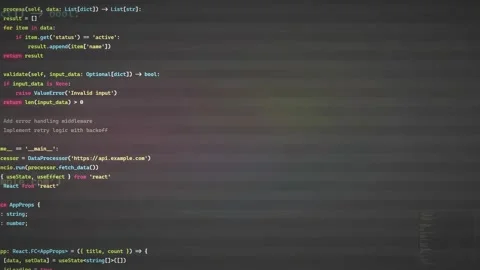 Close up of computer screen displaying complex software source code for web Stock Footage 339971096