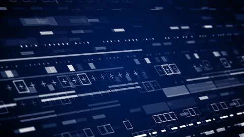 Close up of computer screen displaying numerous numbers Stock Photos