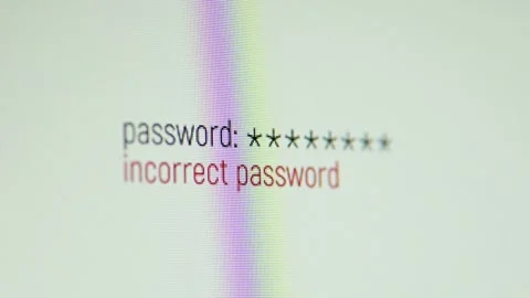 Close up of computer screen entering incorrect password to system Video stock 289128841