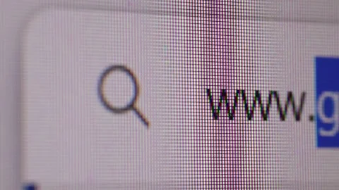 Close up of computer screen with Google search homepage. Stock Footage 291882453