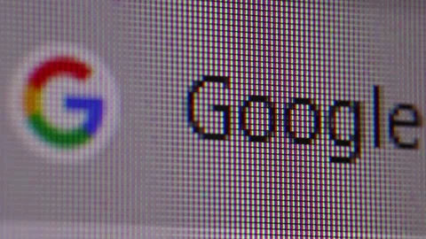 Close up of computer screen with Google search homepage. Stock Footage 291882539