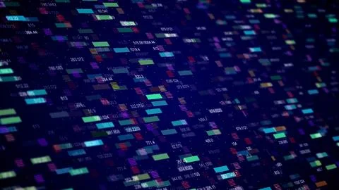 A close up of a computer screen with a lot of colorful lights on it Stock Photos