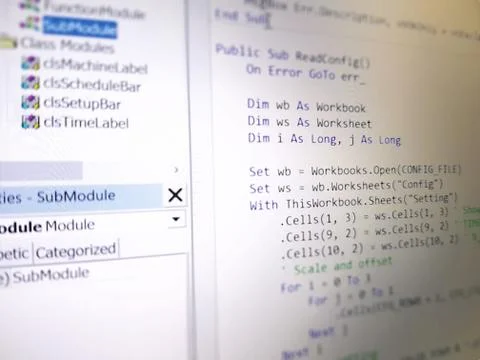 Close-up Computer Screen of Programming Language Codes 写真素材