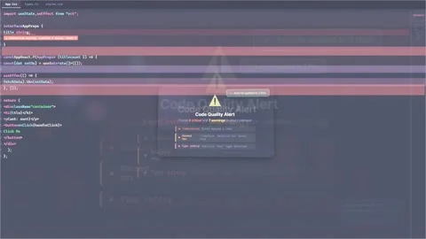 Close up of computer screen showing software code with debugging alerts and Vídeo Stock 340218677