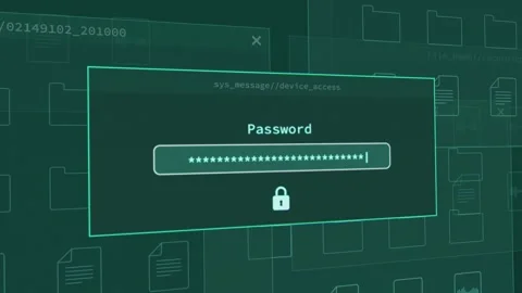 Close up on computer screen system requesting user password typing correct Stock Footage 333011262