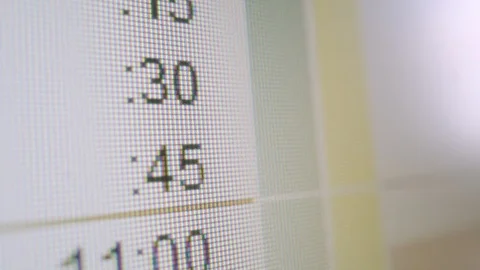 Close-up of computer screen with time sheet Video stock 126958682