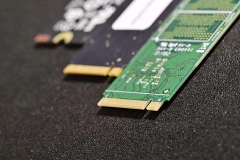 Close-Up of Computer SSD Drive Modules Stock Photos