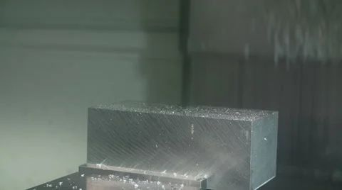 Close Up Of Computerized Lathe Milling Metal Component Stock Footage 40430180