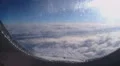 Close-up of condensate water drops on aircraft porthole. Risk of air accident 4k or 4k+ Resolution