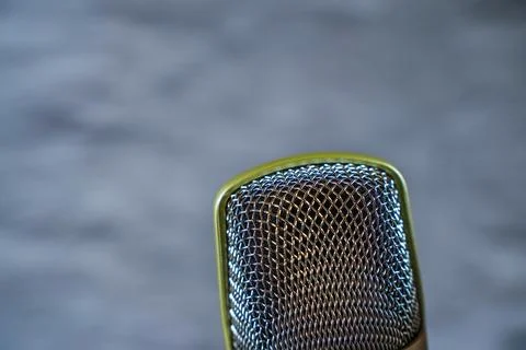 Close-up of a condenser microphone capsule Stock Photos