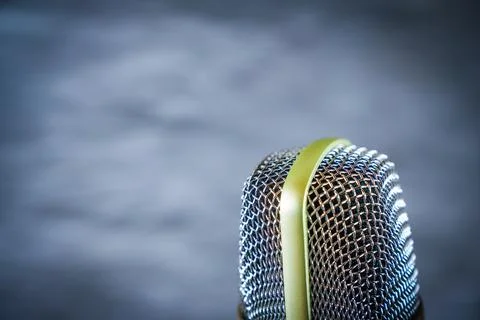 Close-up of a condenser microphone capsule Stock Photos