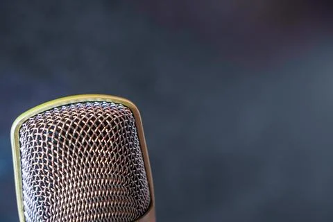 Close-up of a condenser microphone capsule Stock Photos