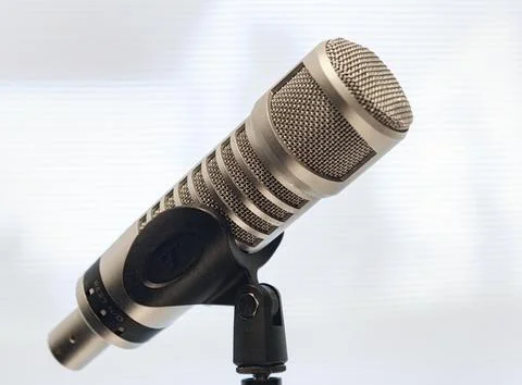 Close Up of a Condenser Microphone Stock Photos