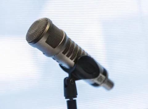 Close Up of a Condenser Microphone Stock Photos