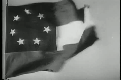 Close-up of Confederate First National flag blowing Stock-Footage 11355647