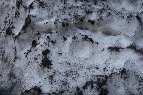 A close up of congested polluted snow Stock Photos