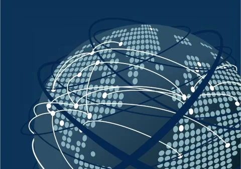 Close up of connected world as vector illustration. Stock Illustration