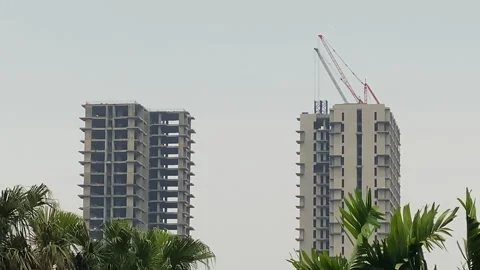 A close up of constructed building from far Video stock 252764335