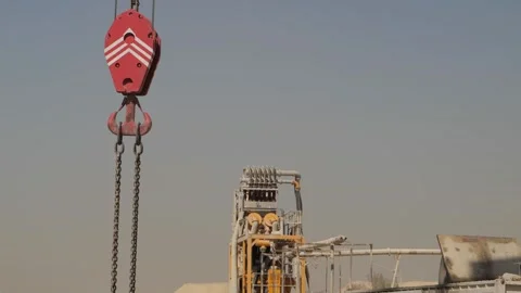 A Close-Up of a Construction Crane's Hook Saudi Arabia Stock Footage 263717668