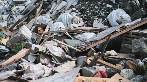 Close Up of Construction Debris Pile Stock Footage 275696972