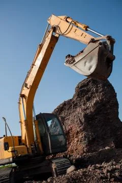 Close-up of a construction site excavator Stock Photos