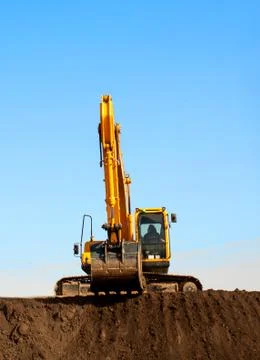Close-up of a construction site excavator Stock Photos