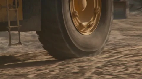 Close-up of construction vehicles moving Stock Footage 312400434