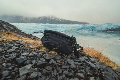 Close up container for camera on ground concept photo Stock Photos