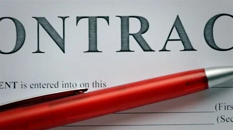 Close-up contract agreement dolly shot Stock Footage