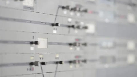 Close-up of control panel with knobs and switches, panning shot 動画素材 289203160