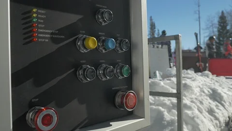 Close-up of the control panel of a ski lift in Park City, Utah. Stock Footage 120208880