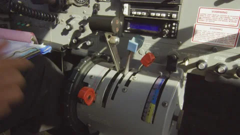 Close Up Control Panel Of Small Plane  Aircraft Airplane,Tanzania Stock Footage 133041591