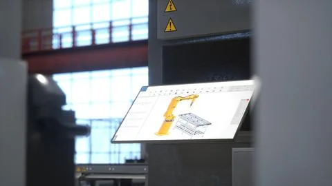 Close up on control panel used to perform tasks on machinery, 3D render Ilustración de archivo