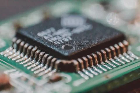 Close up of controller chip on computer memory 스톡 사진