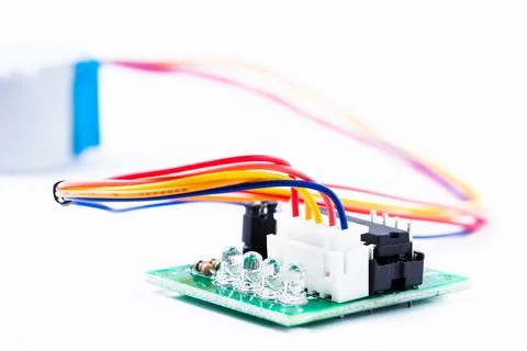 Close-up of controller for stepper motor for arduino isolated on white Stock Photos