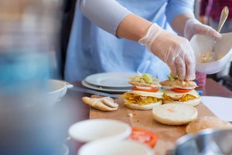 Close up of cook hands Foto stock