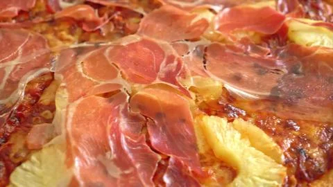 Close-up of cooked bacon strips on a frying pan Stock Photos