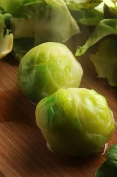 Close up of cooked Brussels sprout Stock Photos
