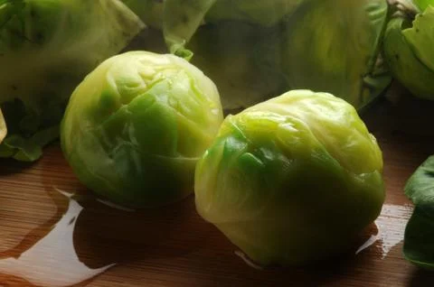 Close up of cooked Brussels sprout Stock Photos