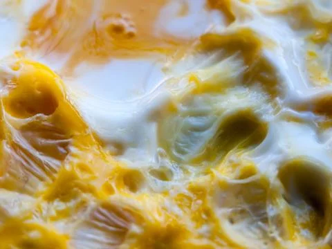 Close up of cooked egg yellow and white yolk food Stock Photos