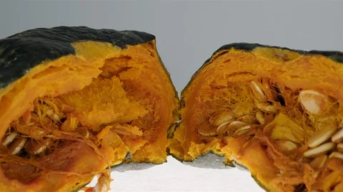 Close up of a cooked squash cut in half. Stock Footage 101000300