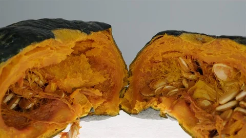 Close up of a cooked squash cut in half. Stock Footage 101000499