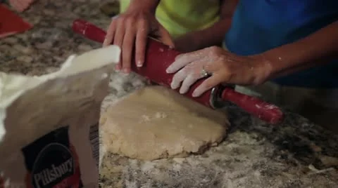 Close up of cookie dough rolled out Vídeos de archivo 12175988