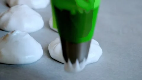 Close up. Cooking meringue. Stock Footage 243349700