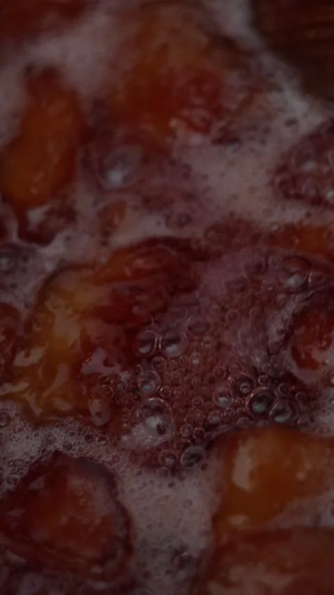 Close up Cooking Strawberry Jam (Vertical 4k) Stock Footage 233604608