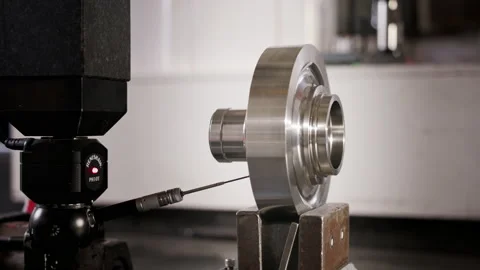 Close up of coordinate measurement machine CMM for high precision part Stock Footage 239167525